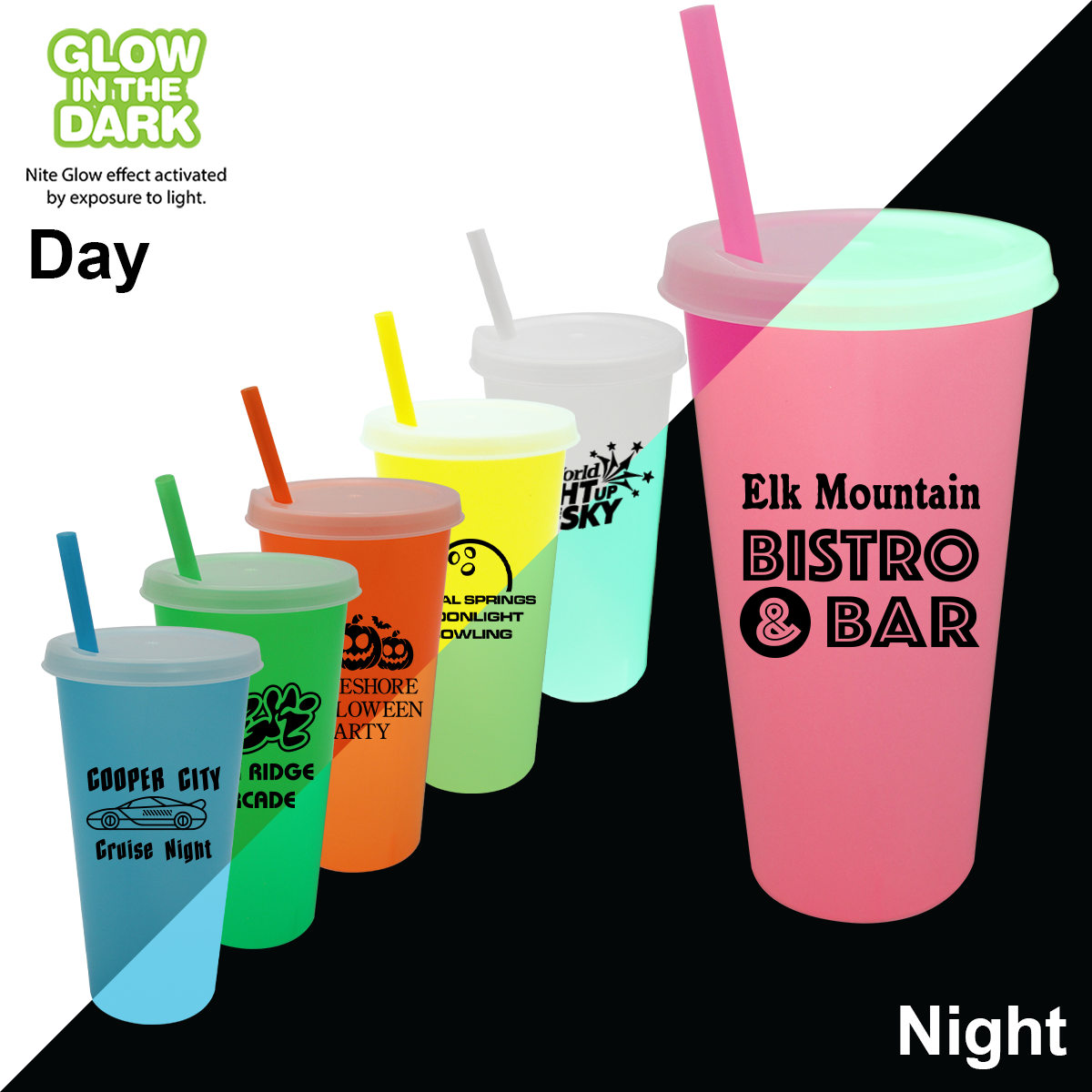 Nite Glow 26 oz. Tumbler with Lid & Straw 12