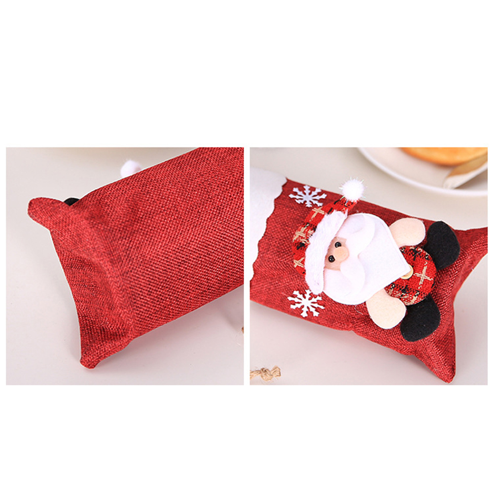 Christmas Wine Bottle Doll Plaid Drawstring Bag 4