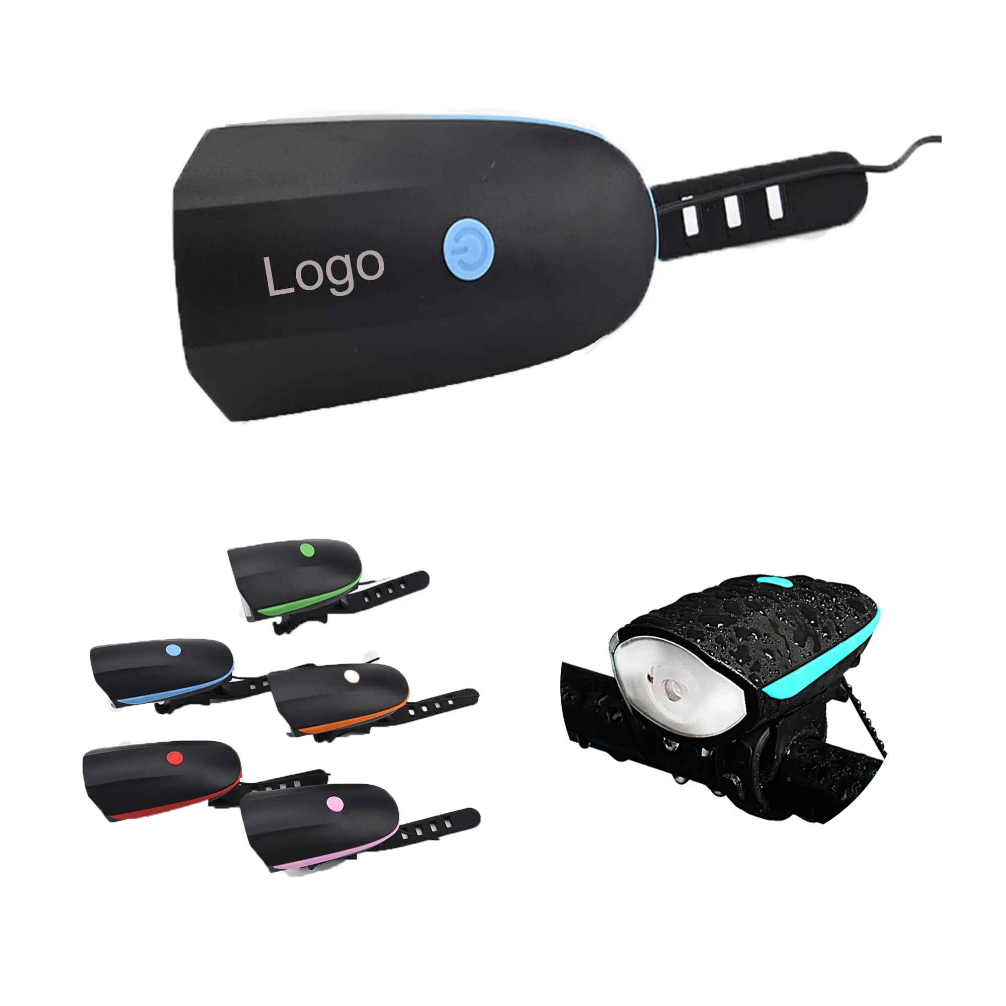 USB Charge Bike Headlight With Mini Horn 1