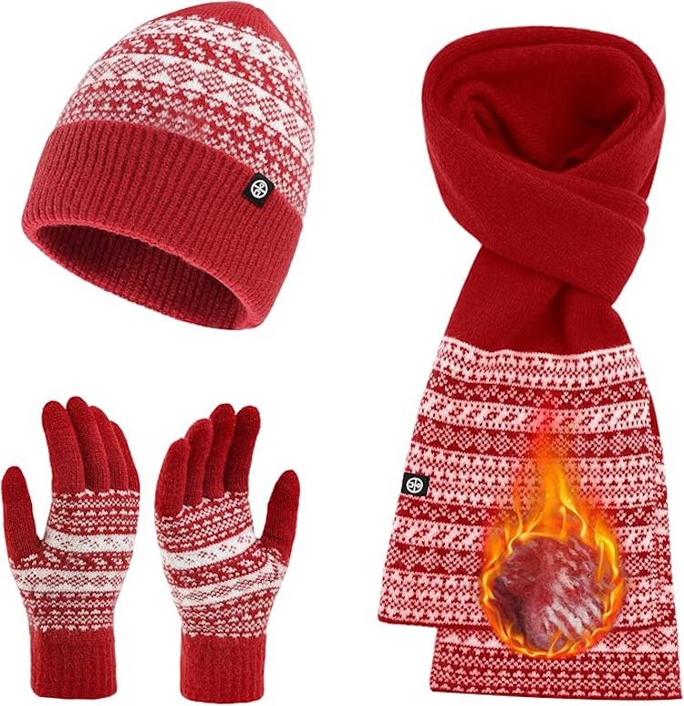 Winter Knitted Hat Scarf And Glove Set 6