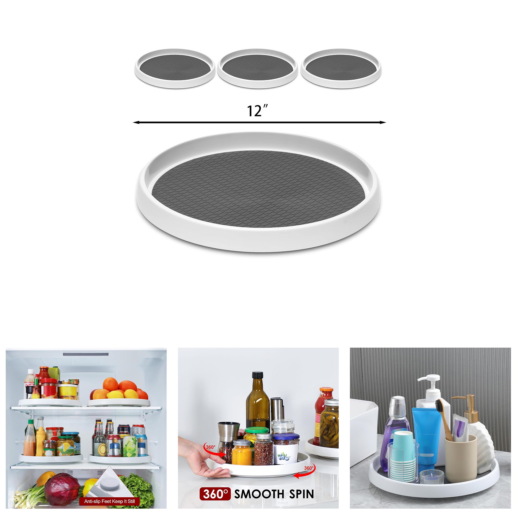 12-Inch Non-Skid Turntable Lazy 2