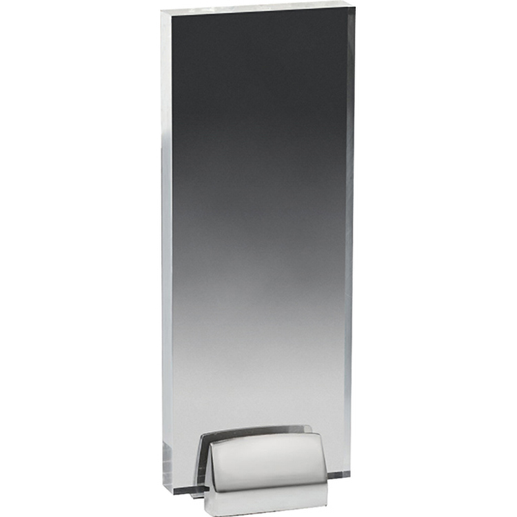 Tall Clear Acrylic Award with Chrome Base (3 1/2"x 9"x 3/4") Digital Full Colour 1