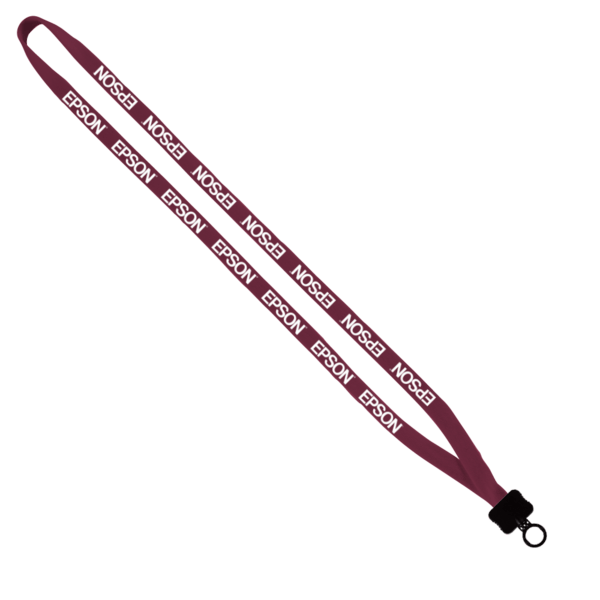 1/2" Cotton Lanyard with Plastic Clamshell & O-Ring 15