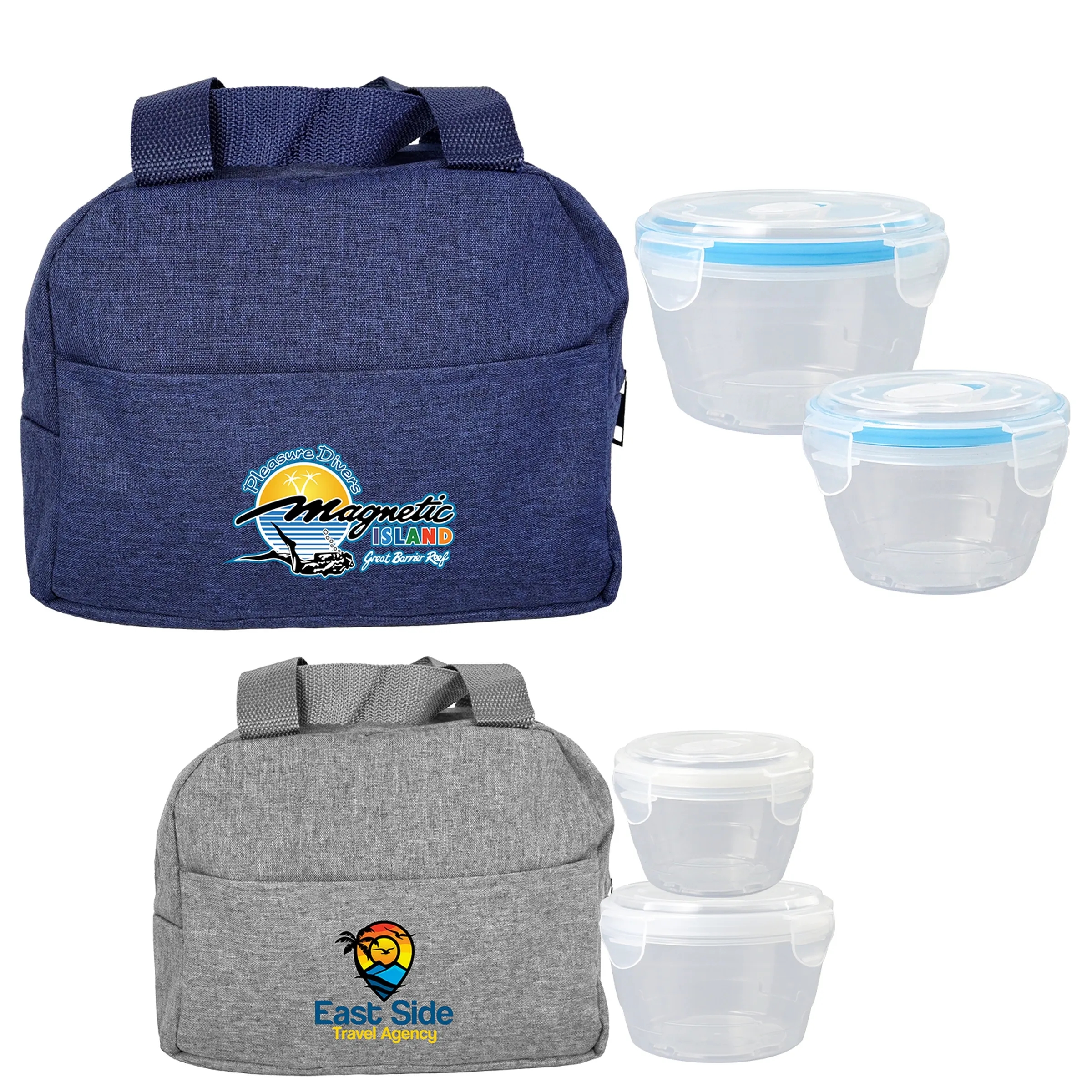 NESTED HEATHERED LUNCH COOLER