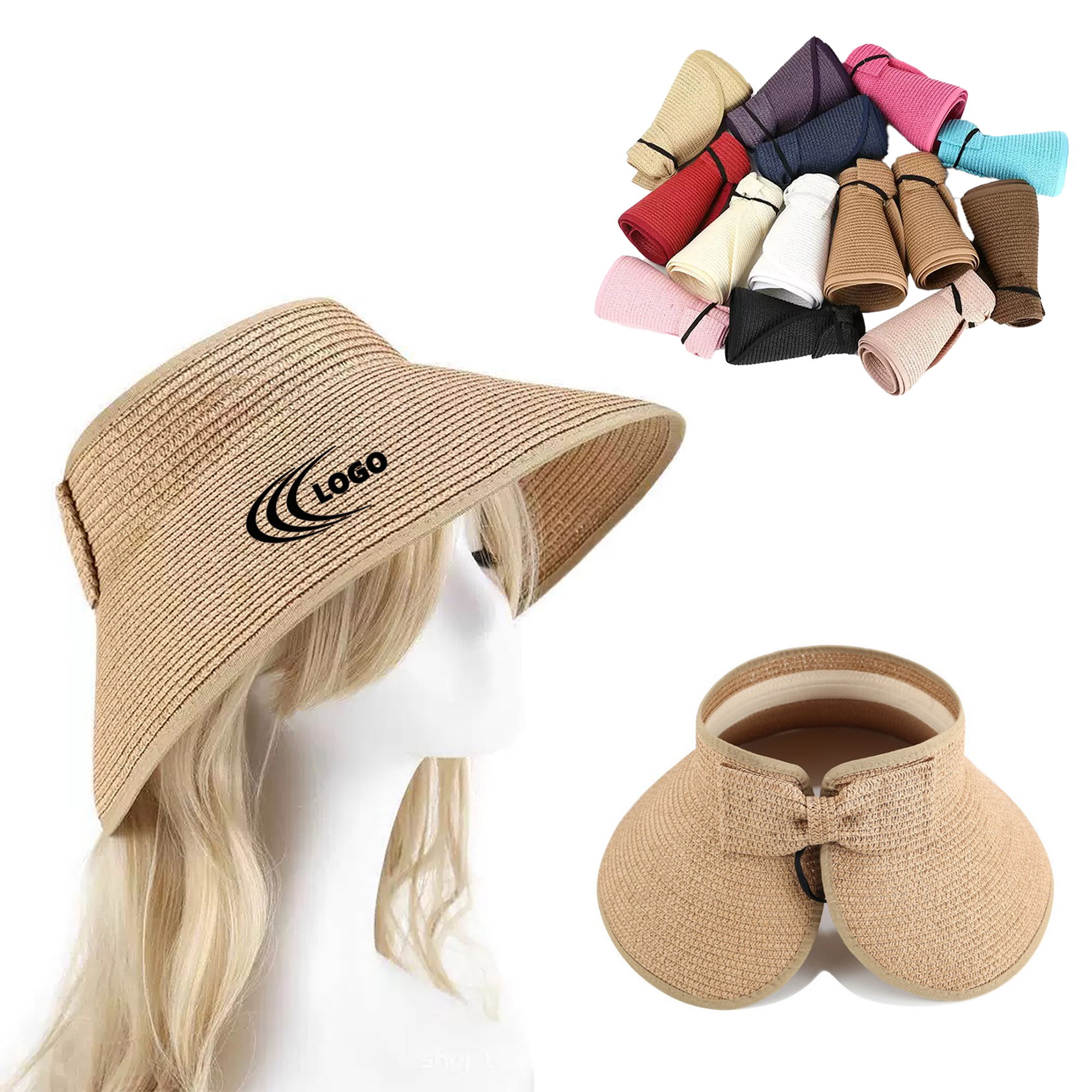 Customizable Foldable Straw Sun Hat 2