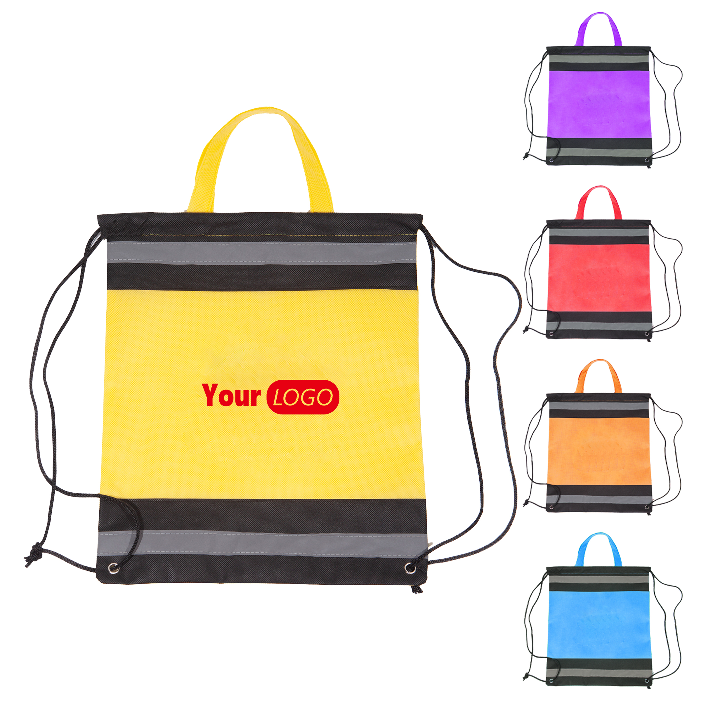 Other Fabric Custom Sunshine Drawstring Backpack 1