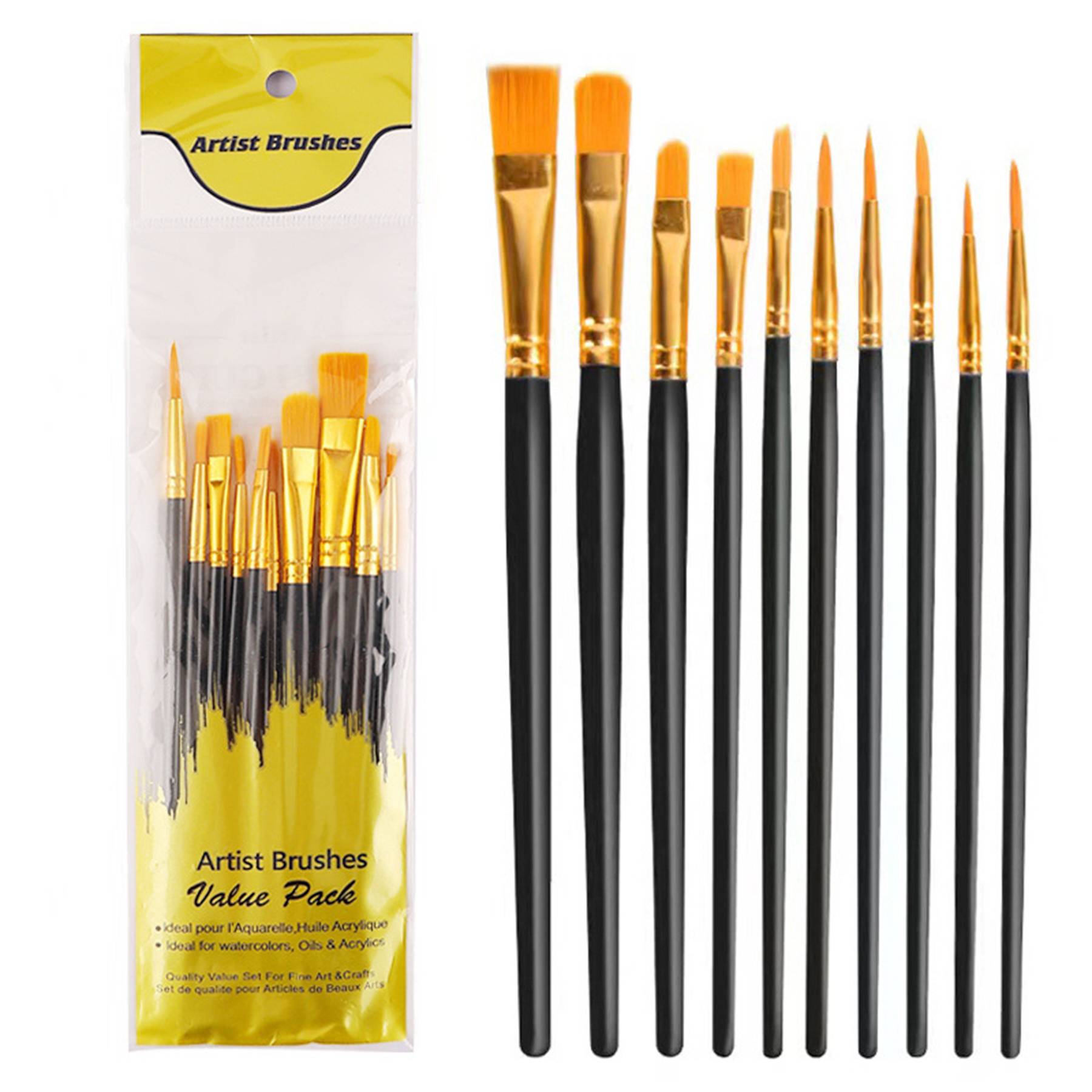 Plastic Set of 10 pole oil brushes 4