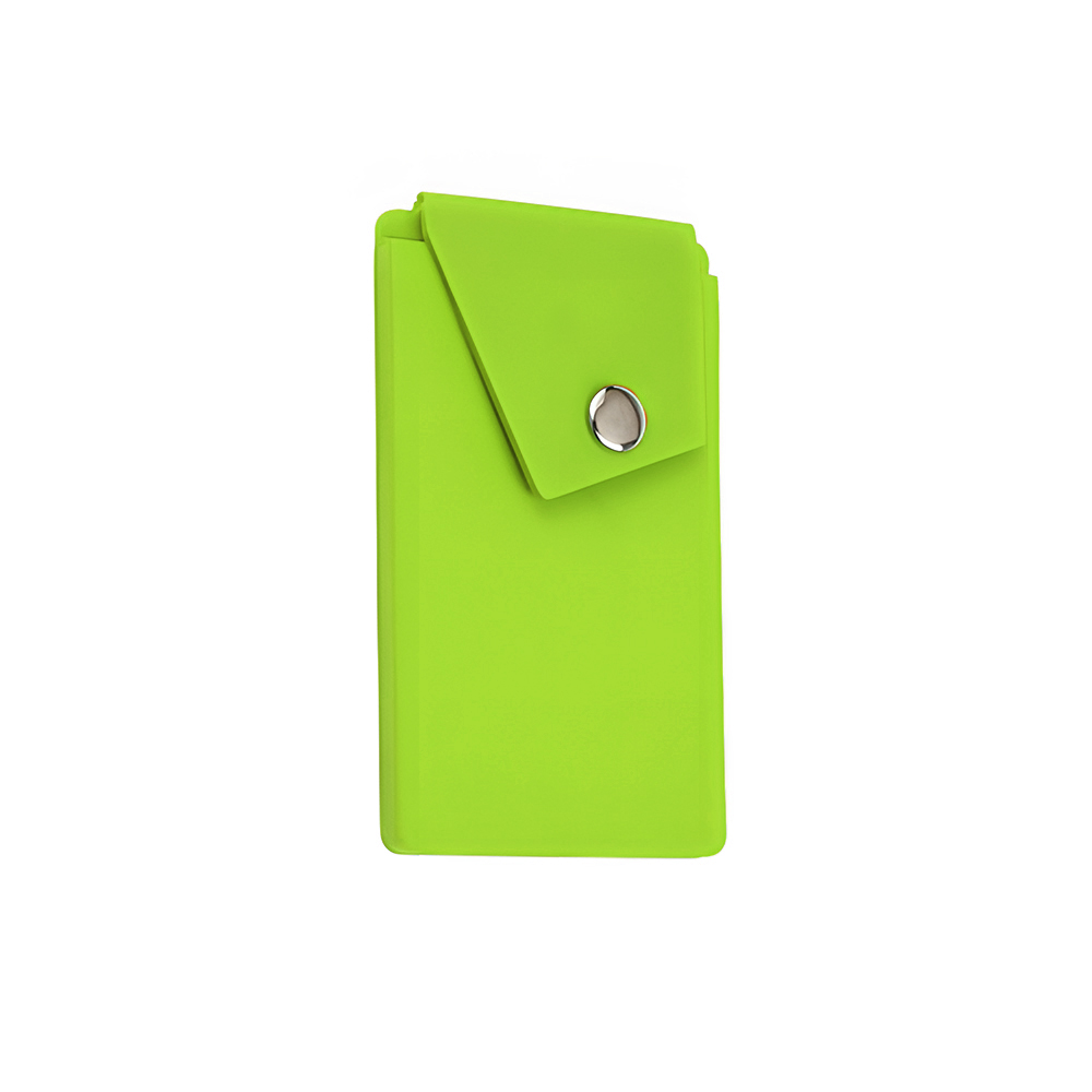 Silicone Cell Phone Sticky Wallet W/ Snap Pocket 9
