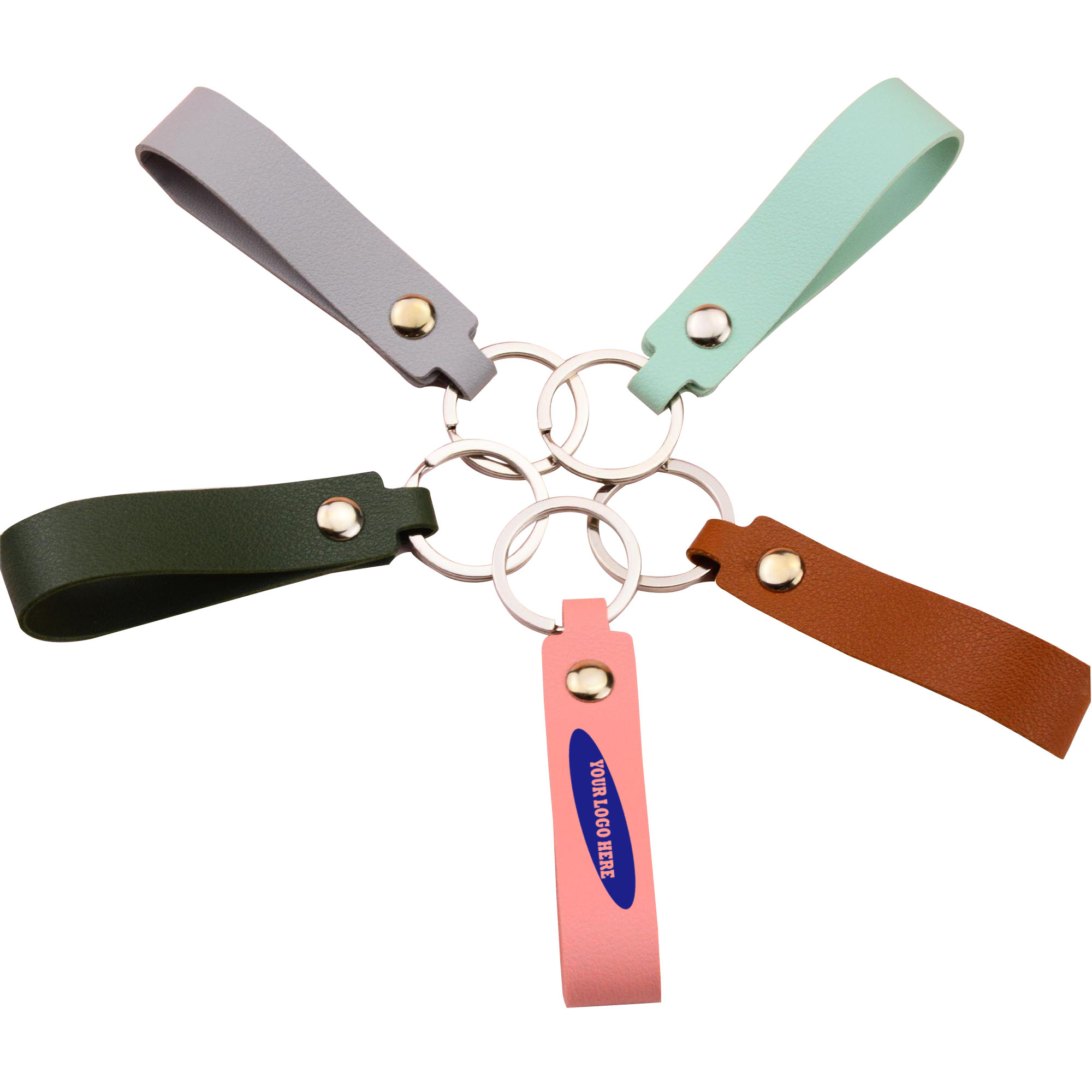 Unique Leather Keychain Business Gift Customized Logo 1