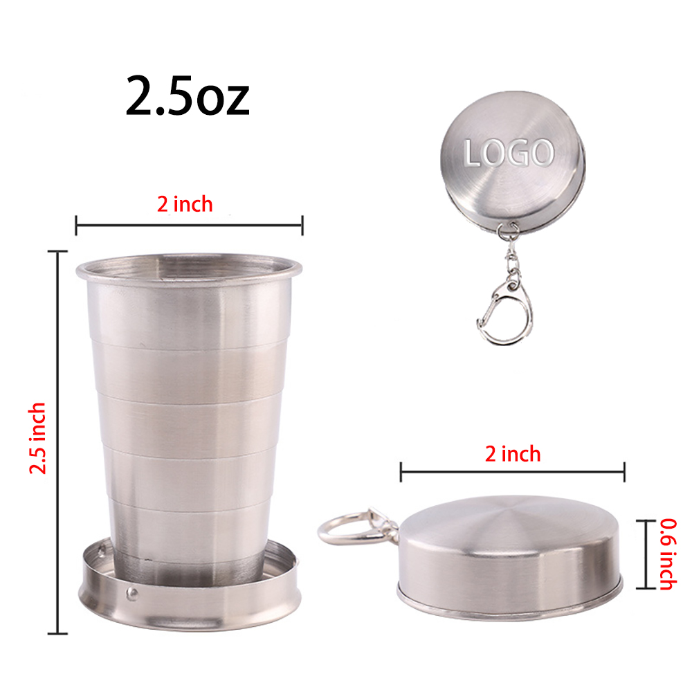 2.5oz 304 Stainless Steel Collapsible Cup 1