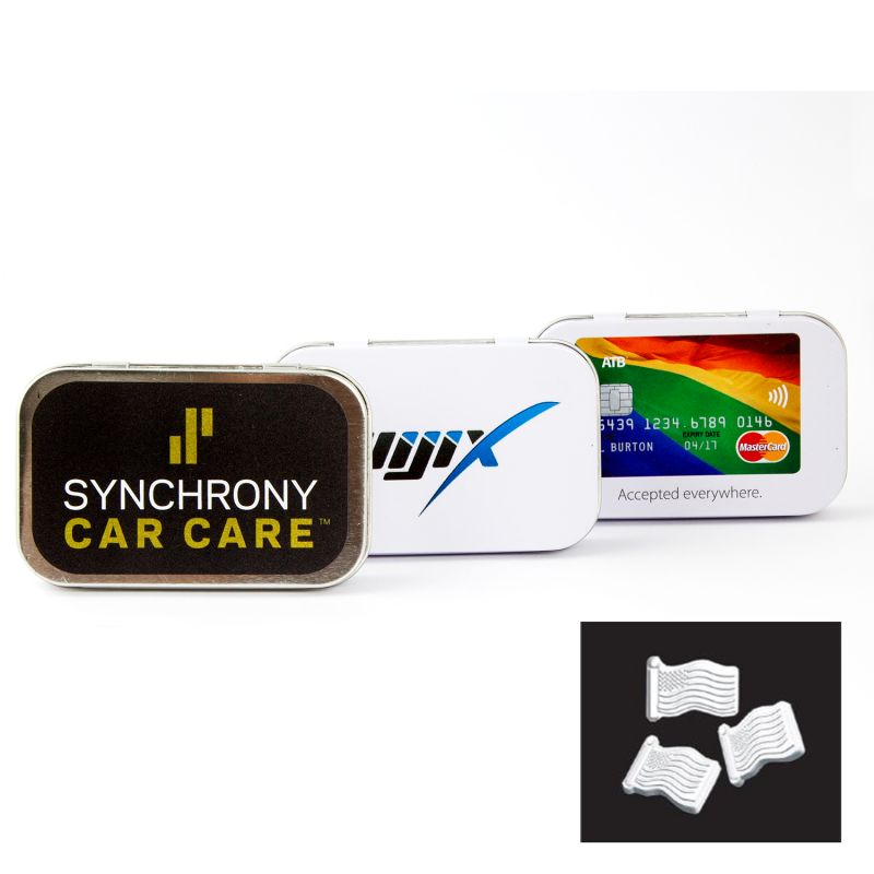Rectangular Tin with American Flag Shaped Mints 5