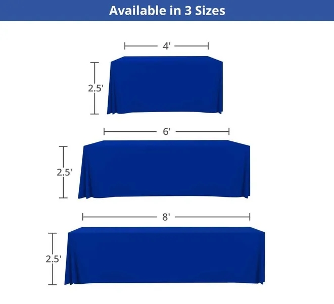 Solid Color Table Throws - 4 Sided(6ft x 2.5ft) 2