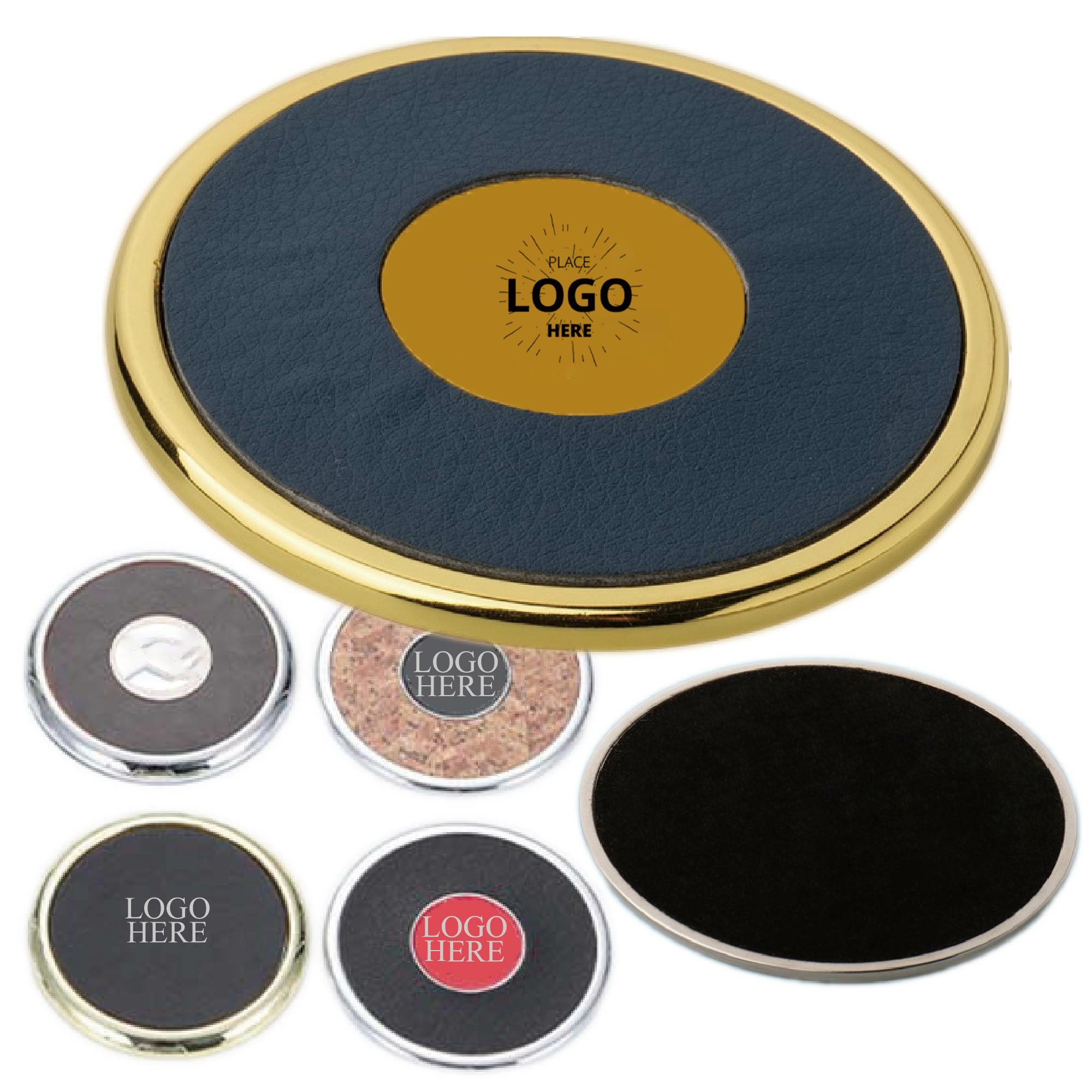 Zinc Coaster with Leather Base 1