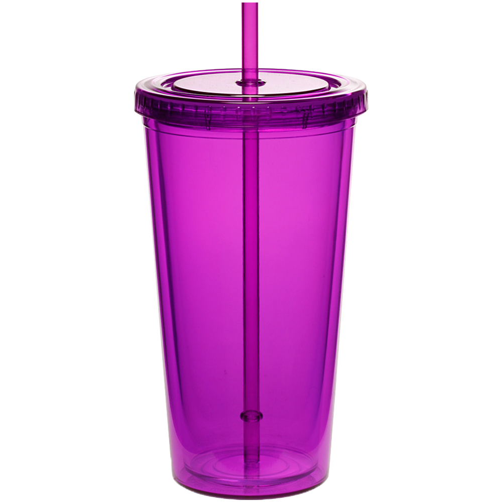 20 oz. Double Wall Acrylic Tumblers With Straws 12