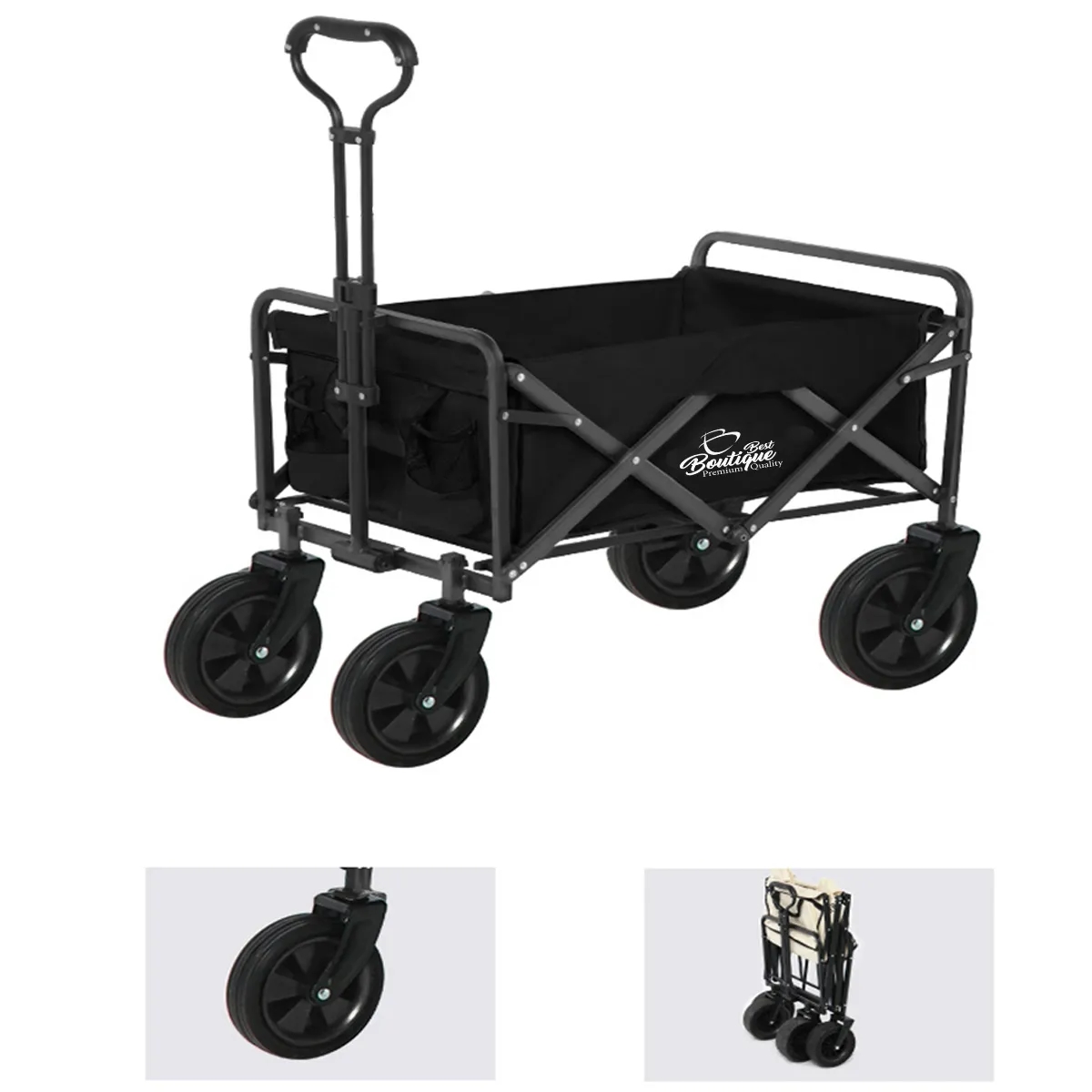 Collapsible Outdoor Folding Utility Cart Wagon with Wheels 2