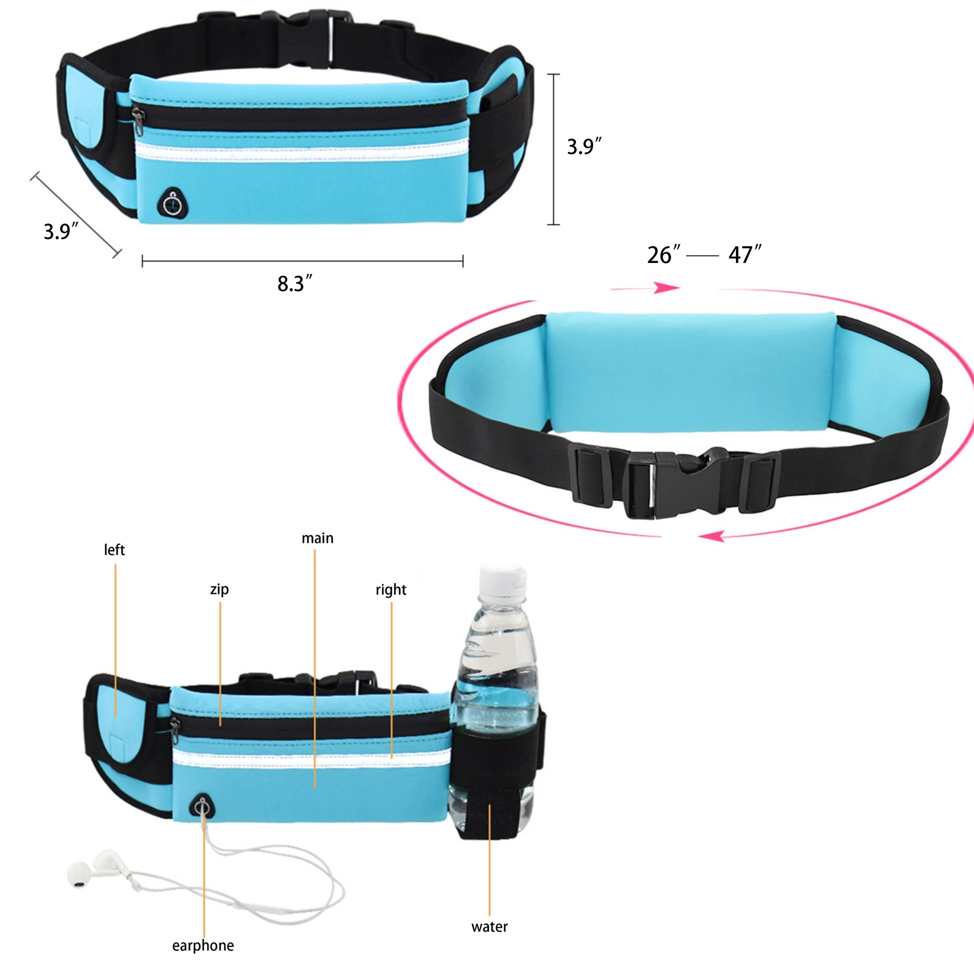 MOQ 20PCS Running Multi-Functional Waist Pack 9