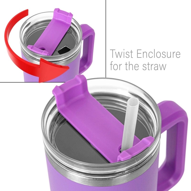 40oz double wall SS vacuum Mug & Straw Lid with Twist Close 7