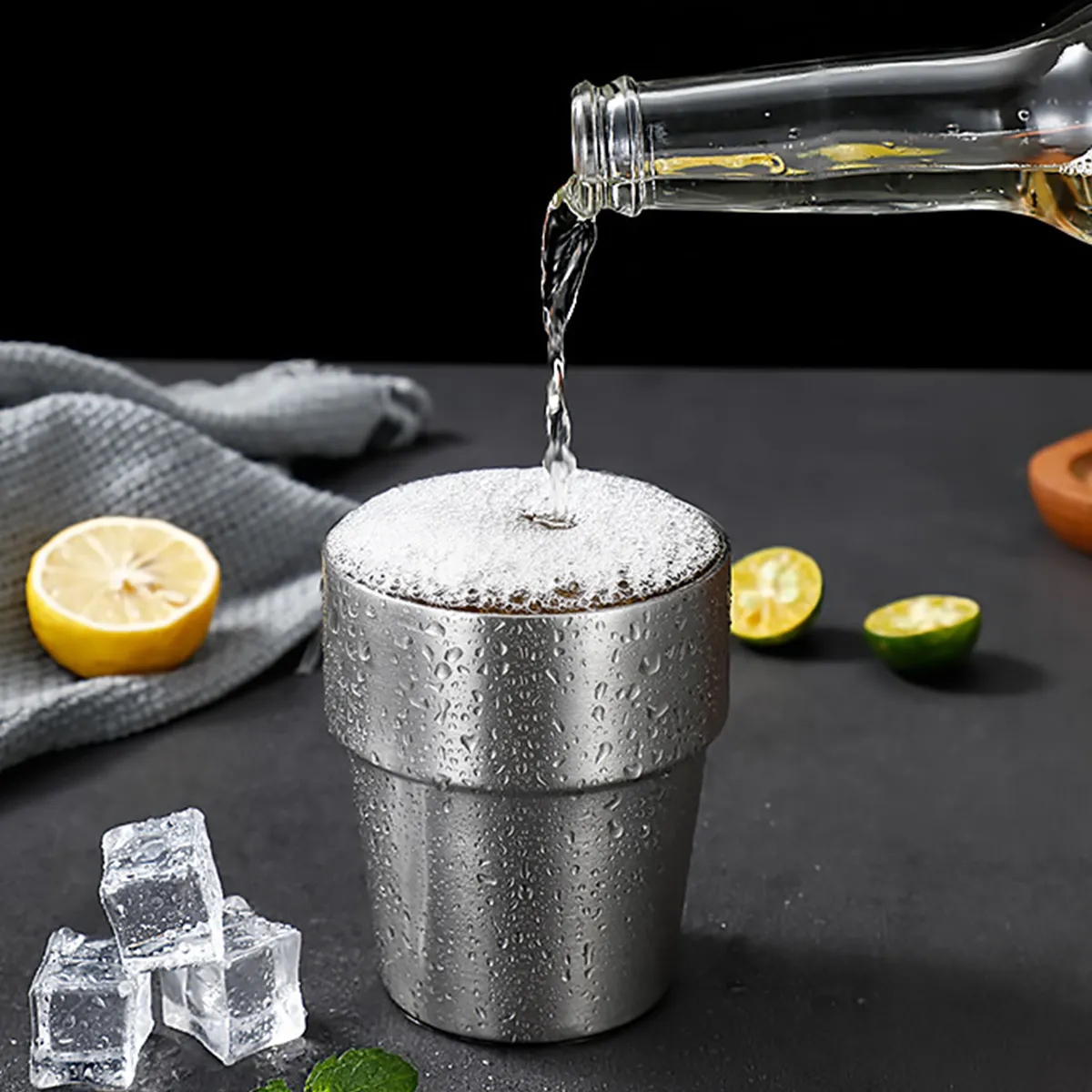 BBQ Home Office Party Driving Stainless Steel Metal Cup 3