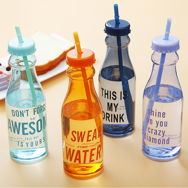 Plastic Water Bottle w/ Straw 22 oz 3