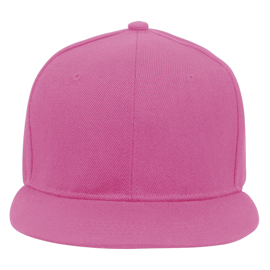 Stock Solid Color Polyester 6-Panel Flat Visor Cap 16