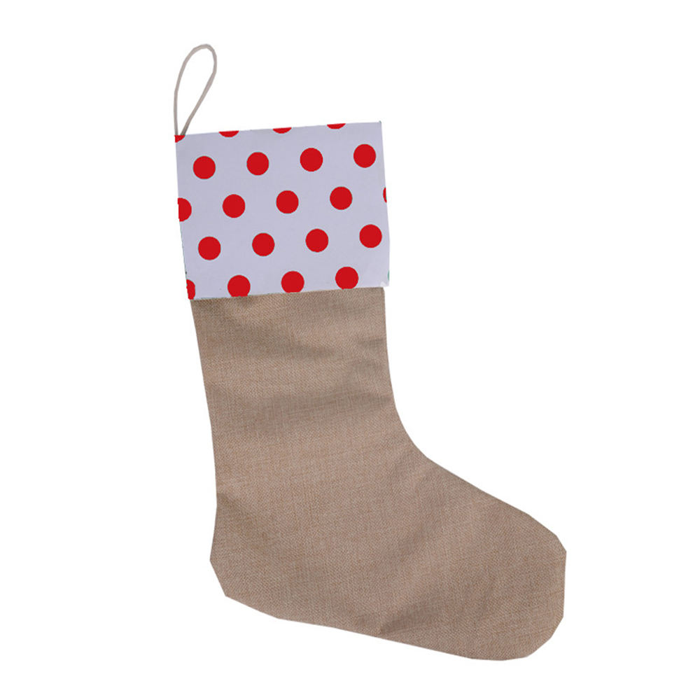 Linen Christmas Stocking Gift Bag 3