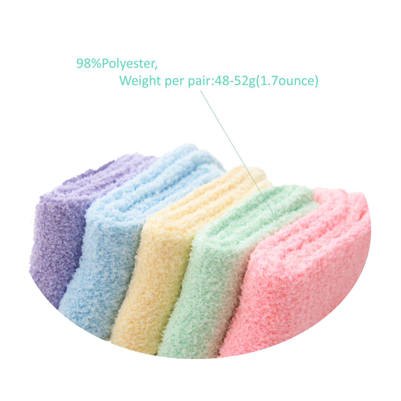 Non-Slip Fuzzy Socks 5 Colors One Packing 5