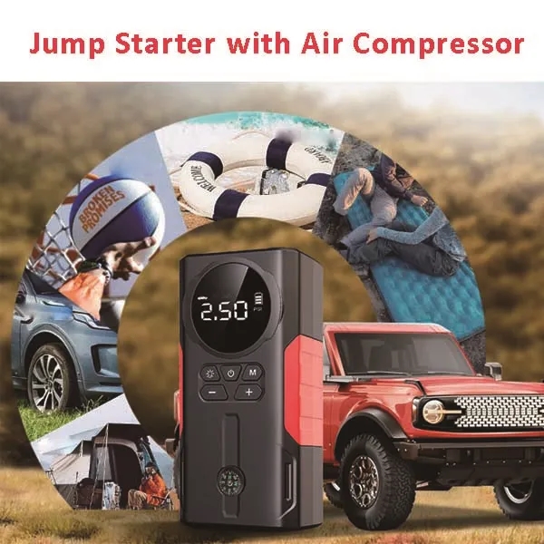 High Power Jump Starter with Air Compressor & Compass 6