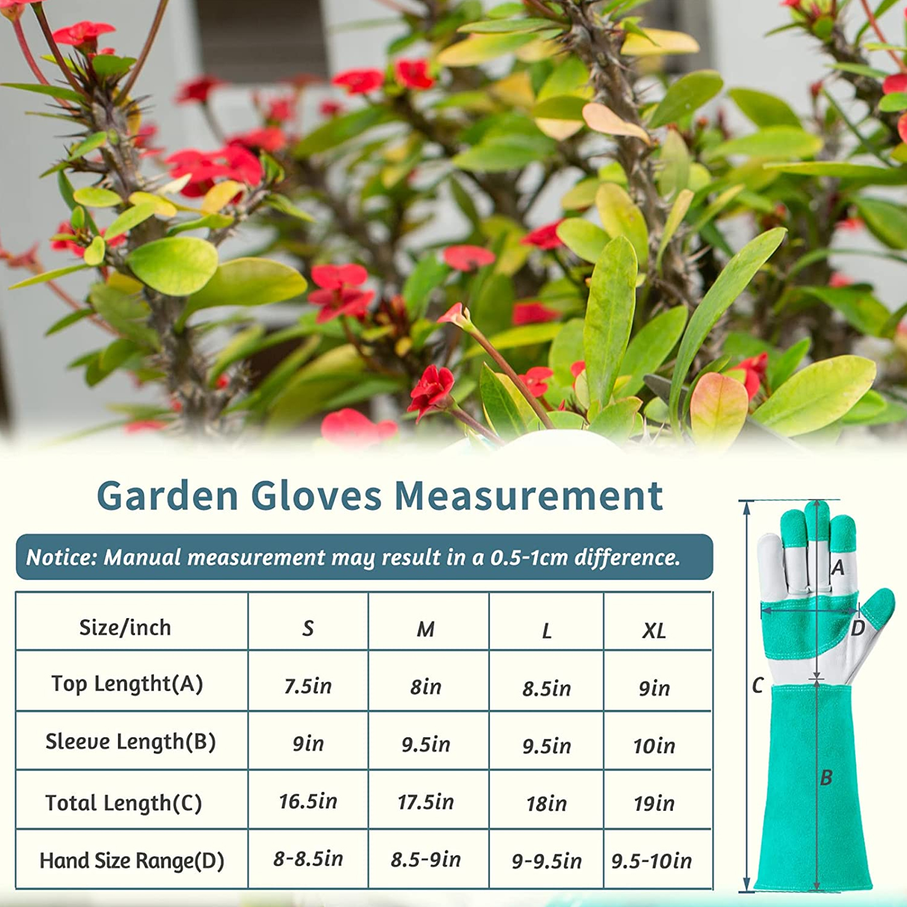 Durable Thick Cowhide Leather Work Garden Gloves 3
