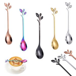 Leaves Shaped Dessert Coffee Spoon 5