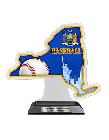 State Acrylic Trophy: 6" New York Shape (Event typ 2