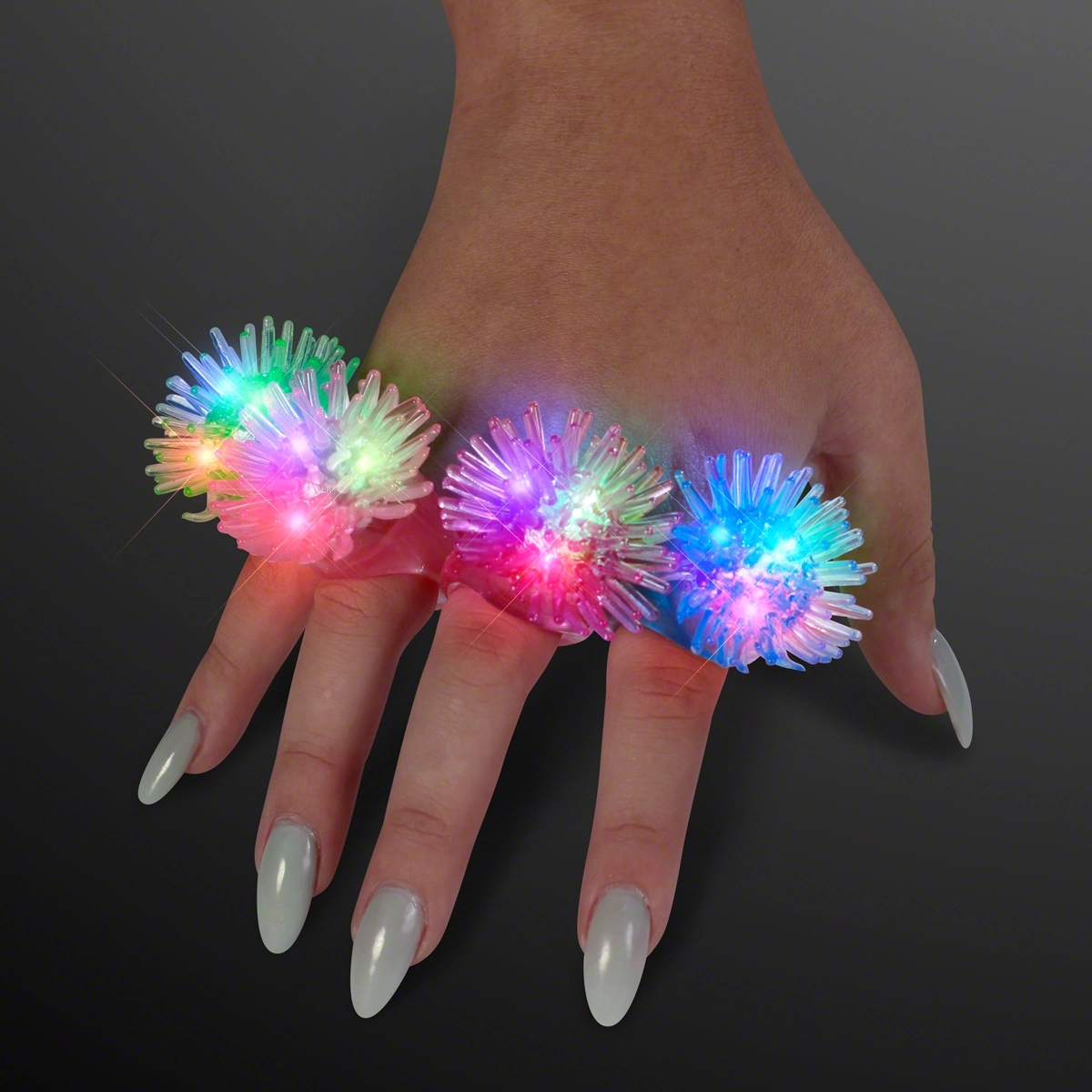 Assorted LED Soft Pom-Pom Rings 2