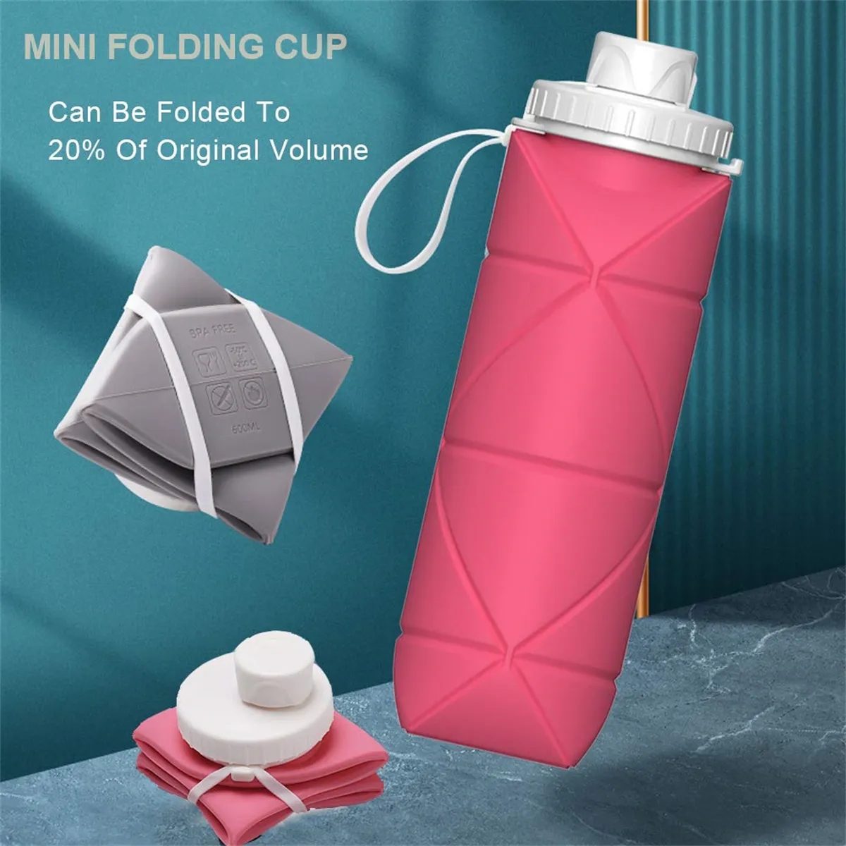 Leakproof Valve Collapsible 20oz Water Bottles 4
