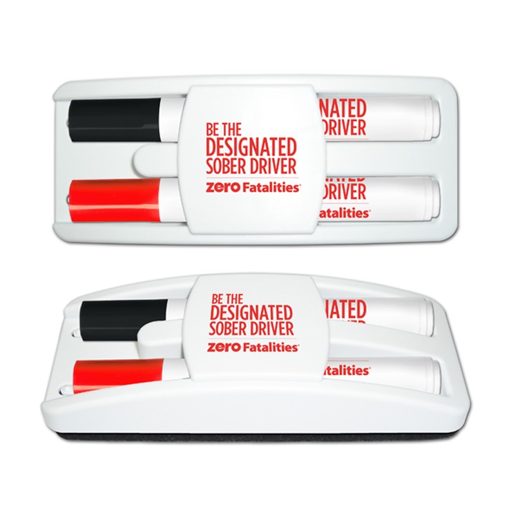 Dry Erase Gear Dry Erase Marker & Eraser Set - Black & Red