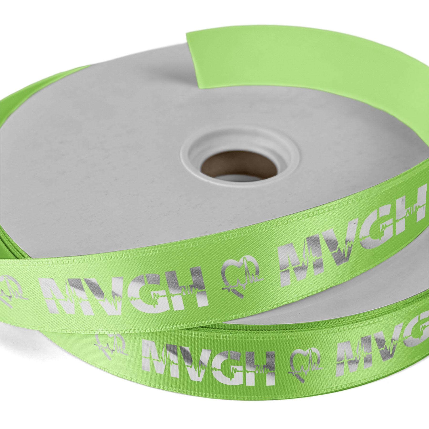 1" Badge Satin Ribbon - 100yd Roll - Foil Print 10