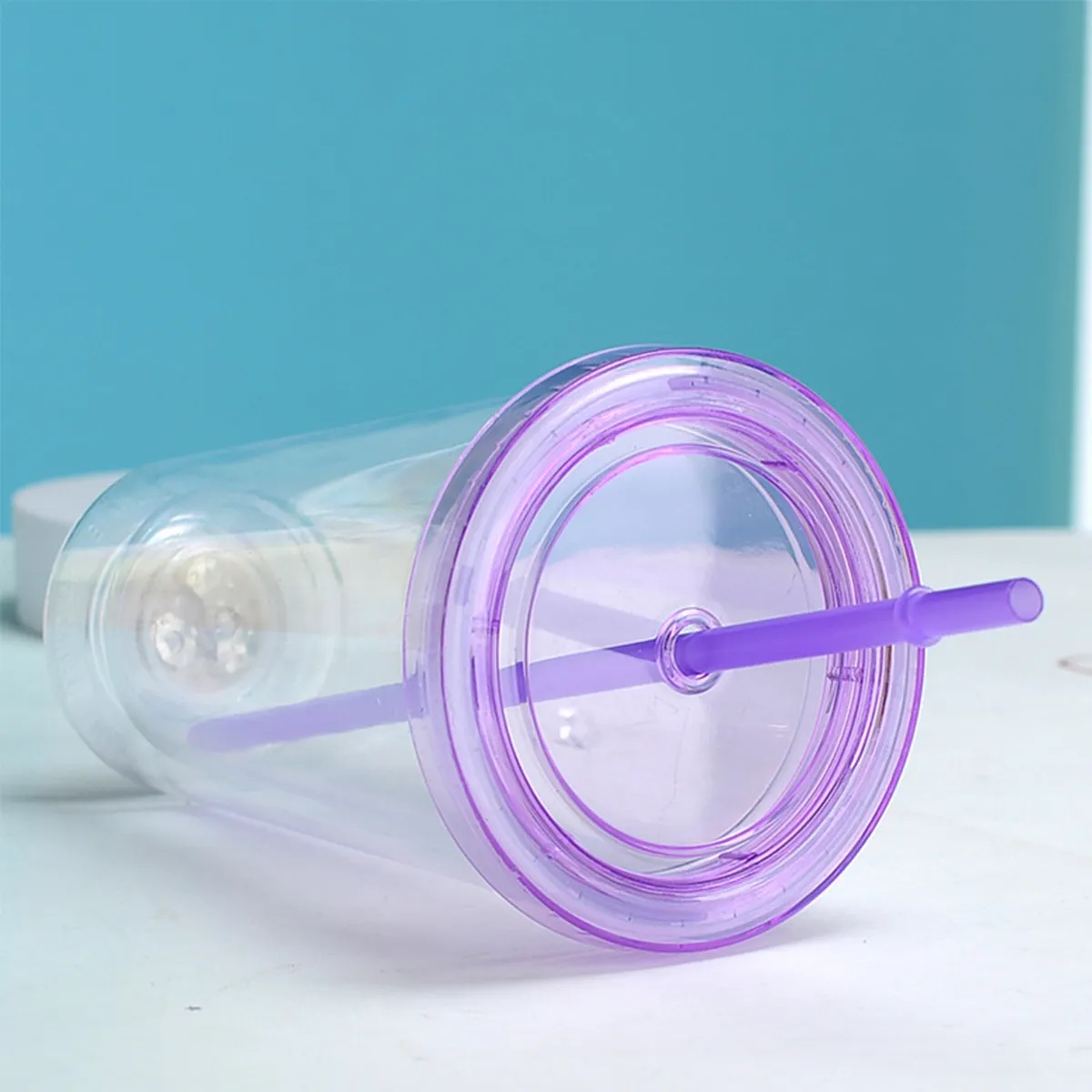 16oz LED Flashing Insulated Tumbler with Straw and Lid 5