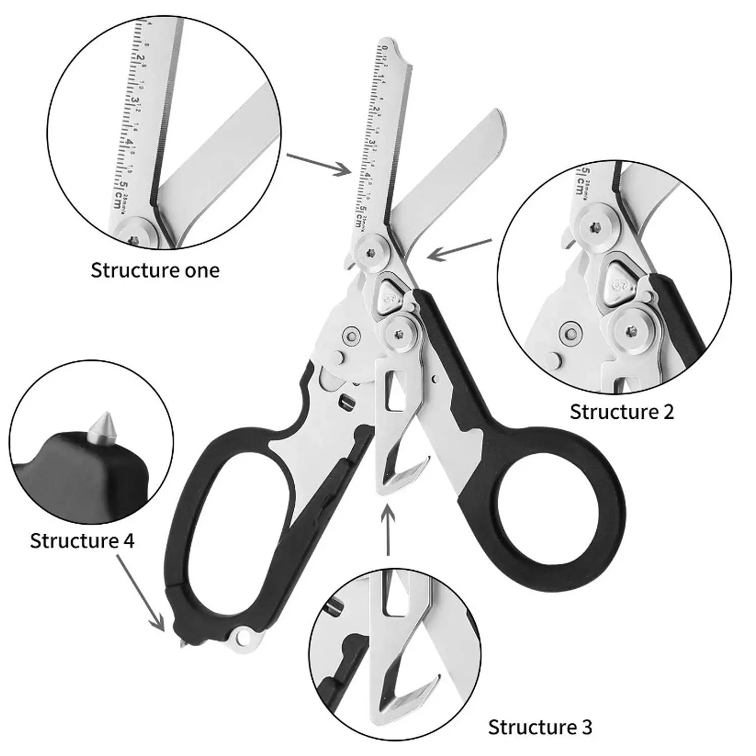 Foldable Emergency Response Shears Medical Tactical Scissors 2