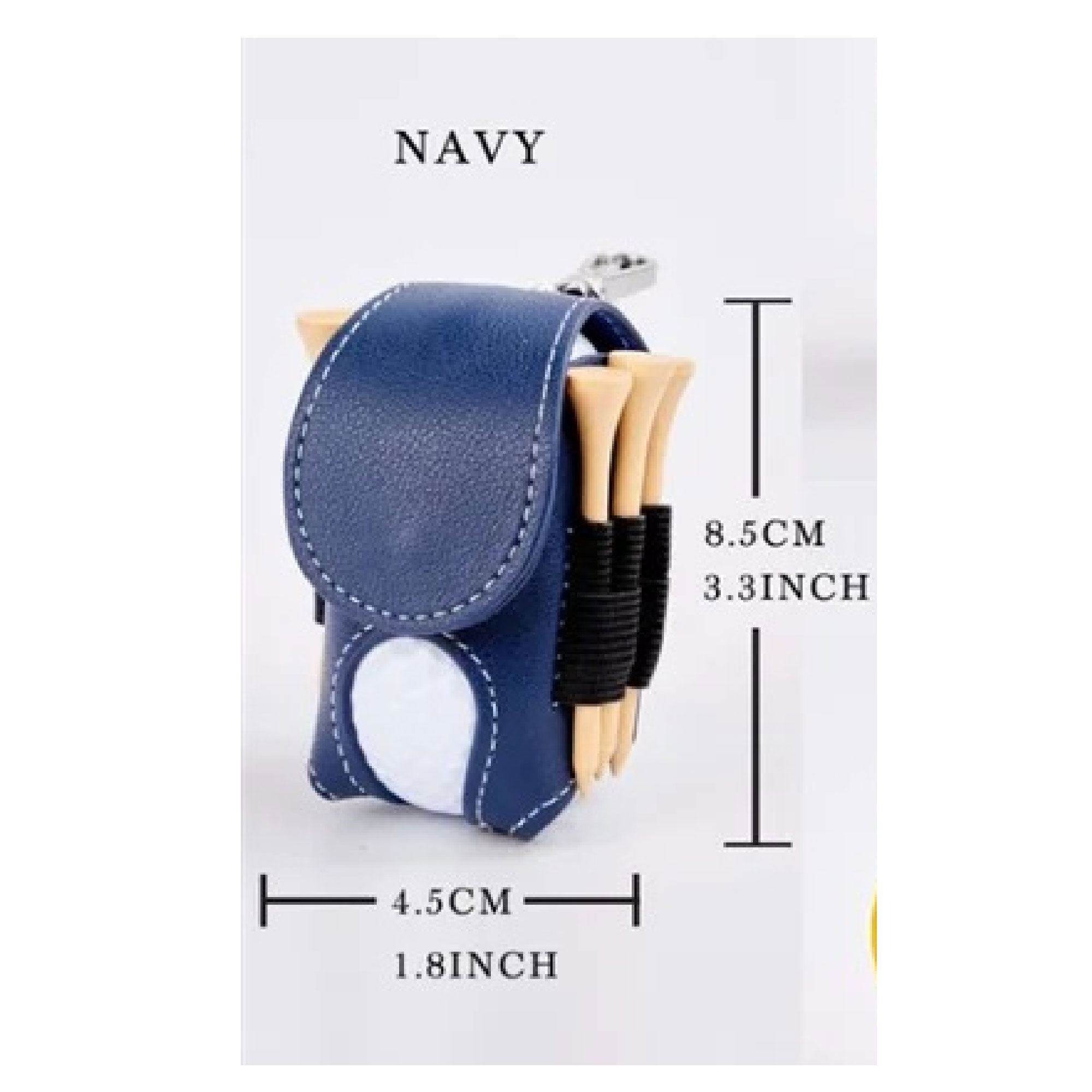 PU Leather Golf Ball Waist Pouch Bag & Tee Holder 3