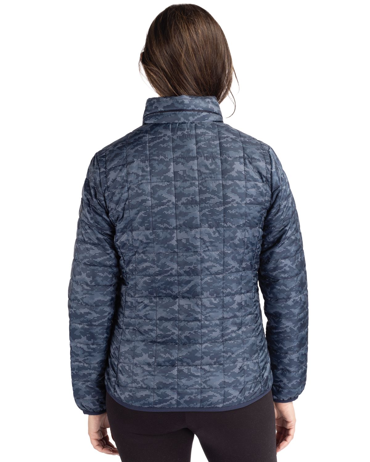Cutter & Buck Rainier Recycled Insulated Printed Puffer Womens Full Zip Jacket 28