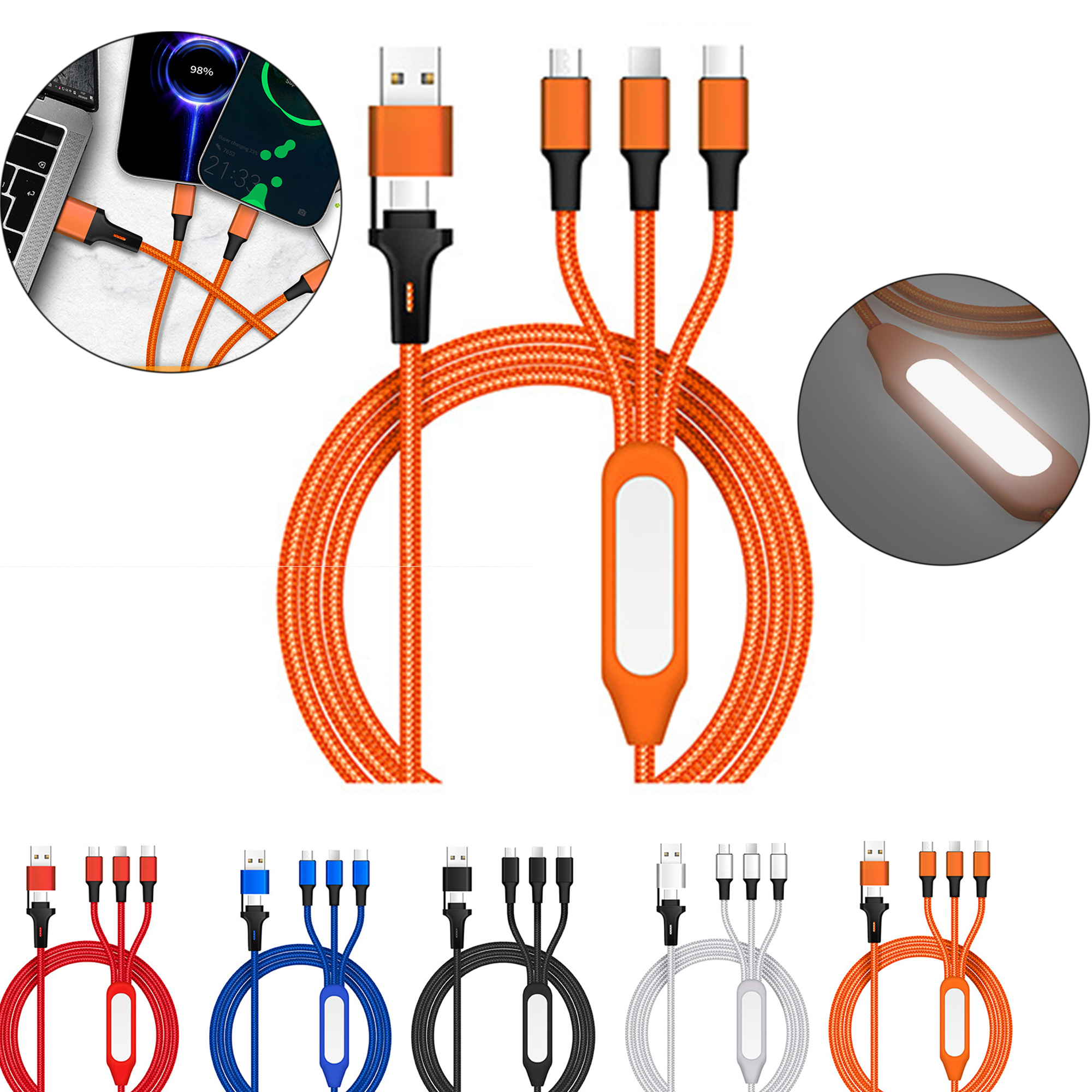 5-in-1 Nylon Braided Data and Charging Cable 7