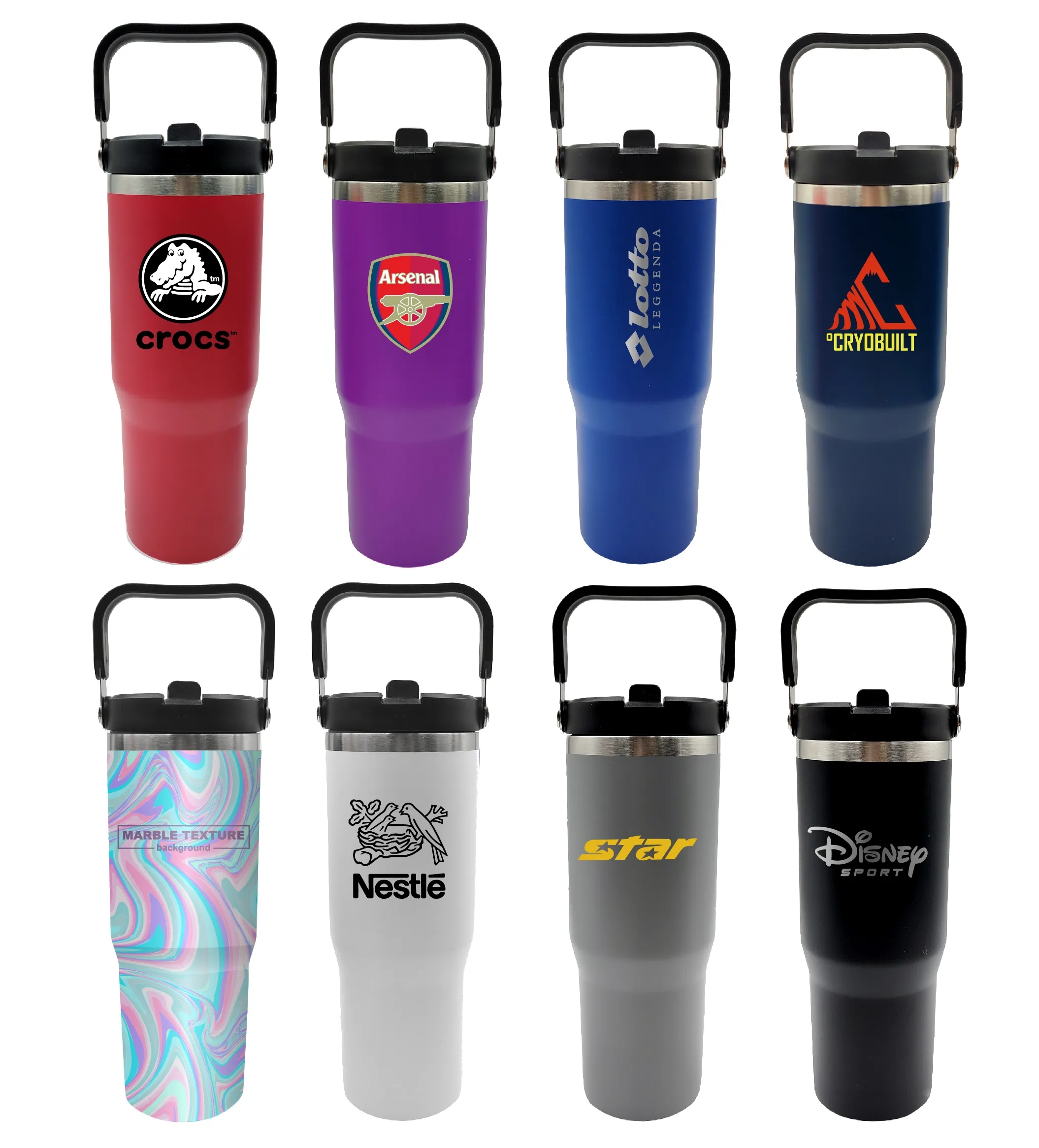 30oz. Stainless Steel Insulated Mug with Handle and Built-In 3