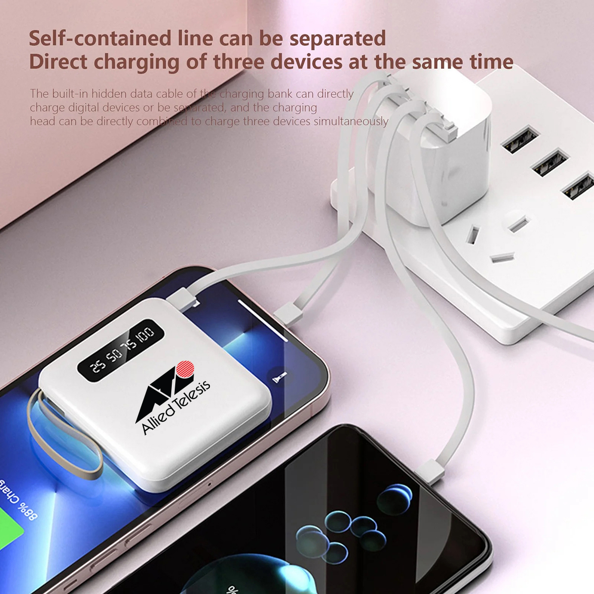 5000mAh Power Bank with Built-In Cables 10