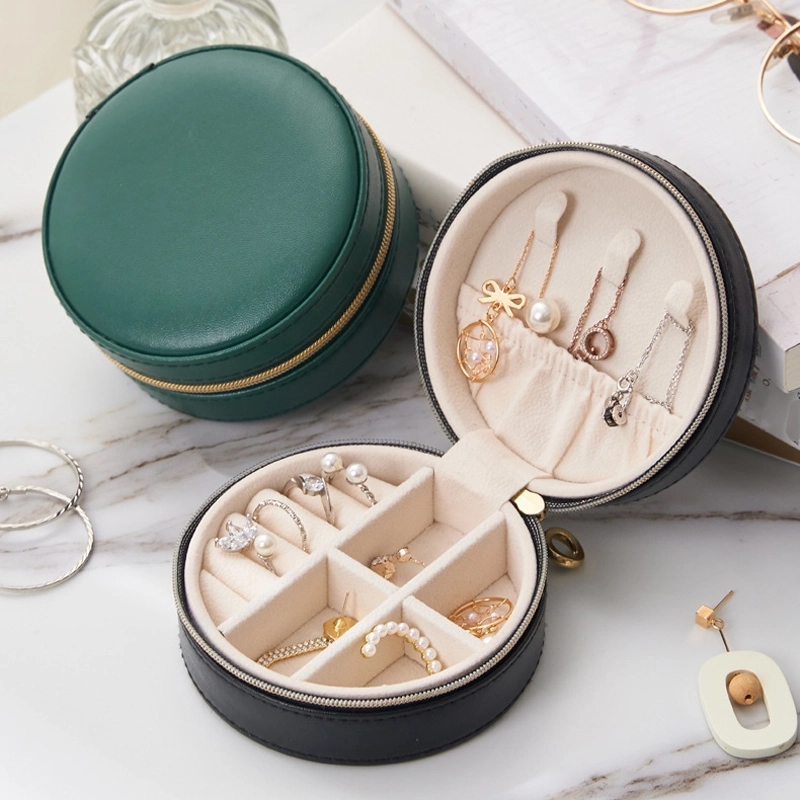 Custom PU Leather Portable Travel Jewelry Organizer Box 5