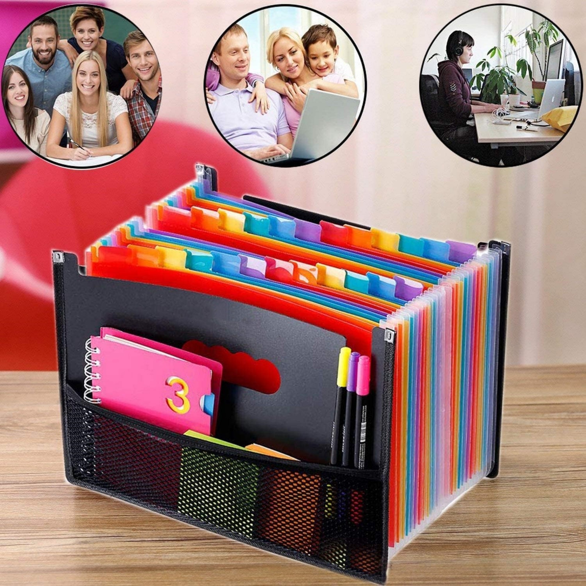 24 Pockets Expanding File Folder With Cloth Edge Wrap 4