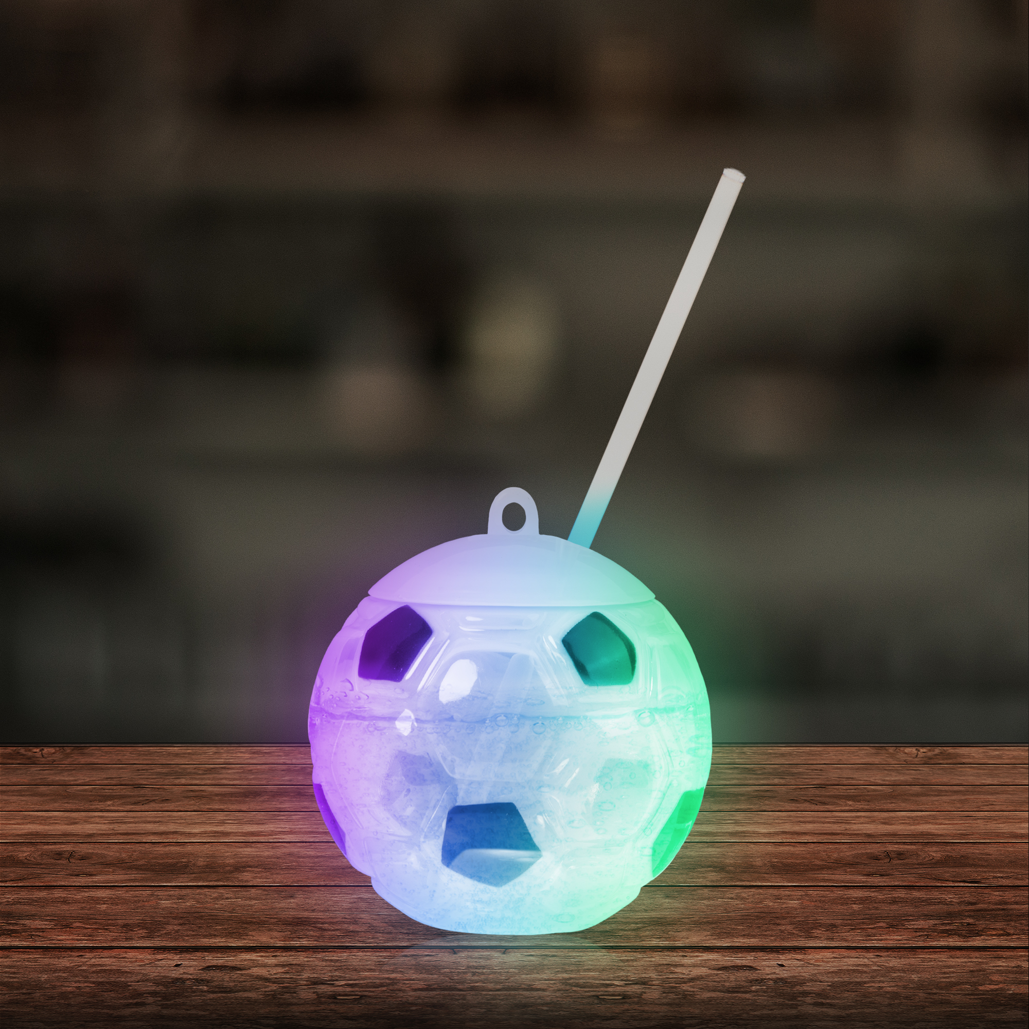 Soccer Ball Light Up Cup with Lid and Straw 10