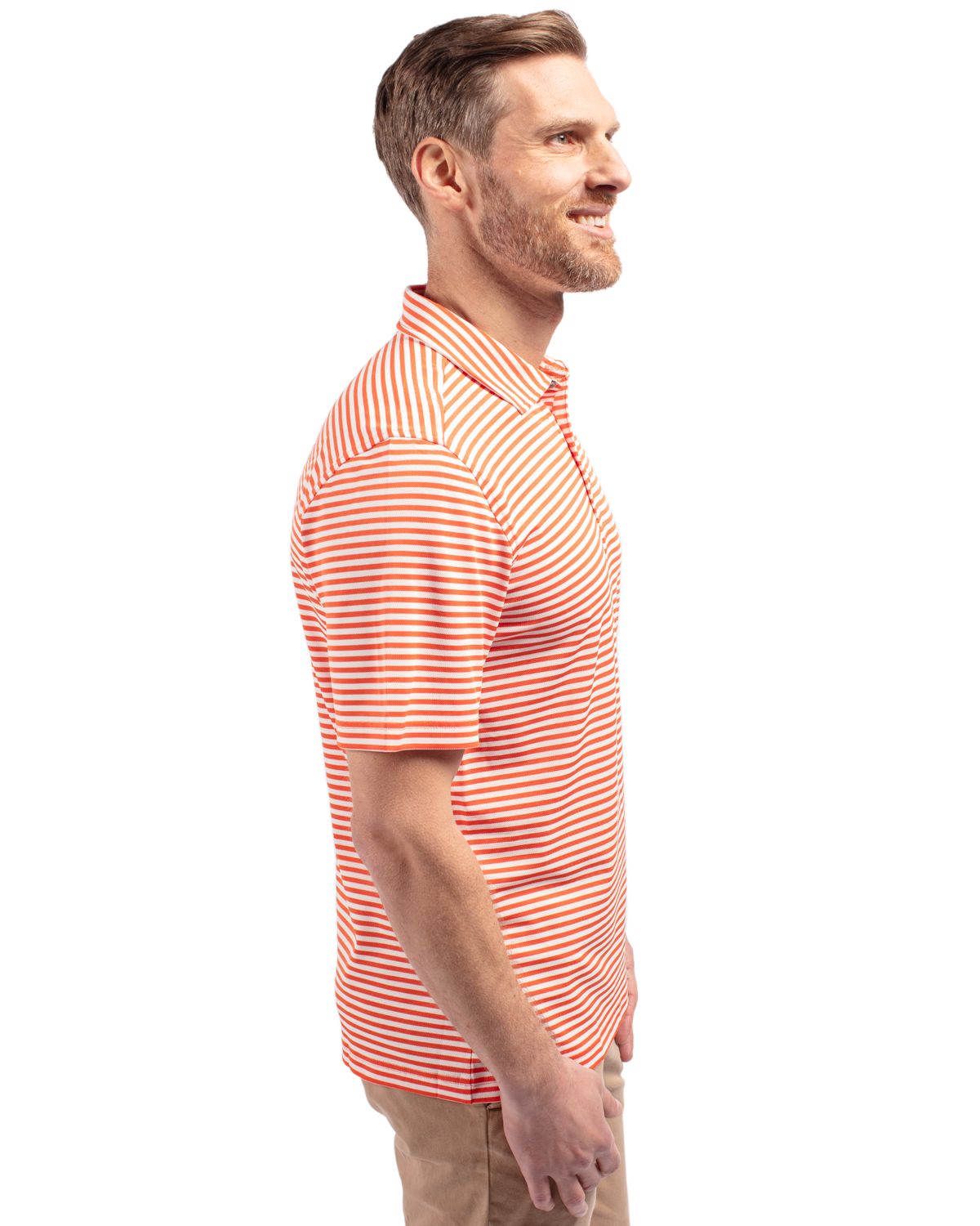 Cutter & Buck Virtue Recycled Stripe Featherlight Pique Mens Big & Tall Polo Big & Tall 57