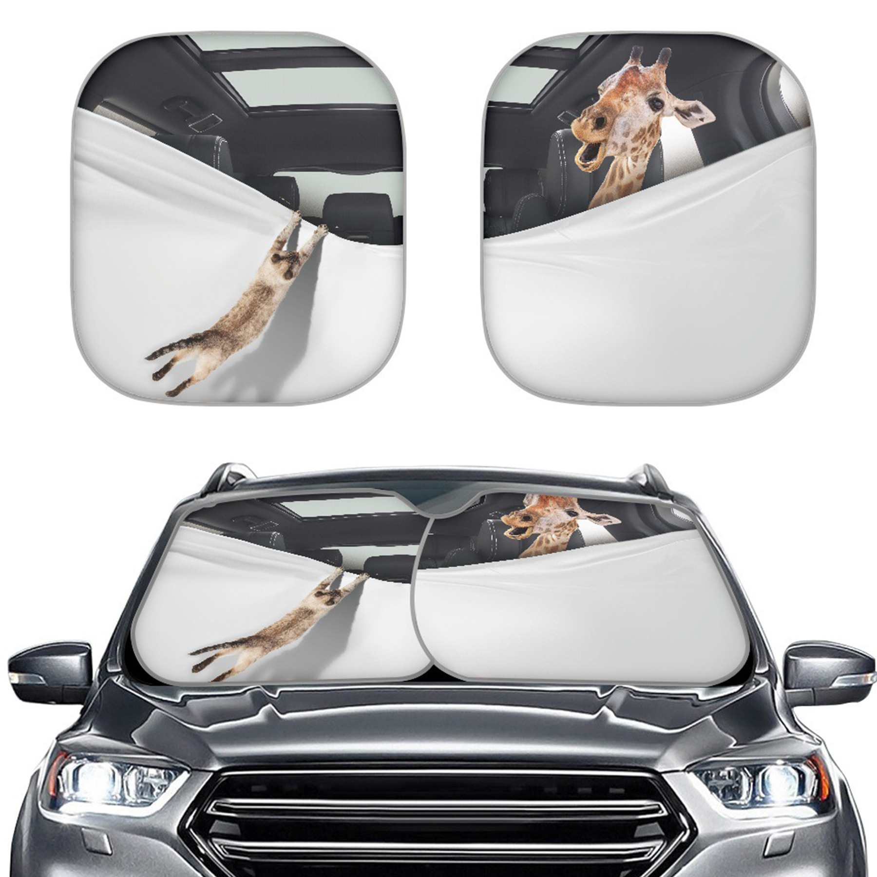 Foldable Car Front Window Sunshades 2 Pcs 4