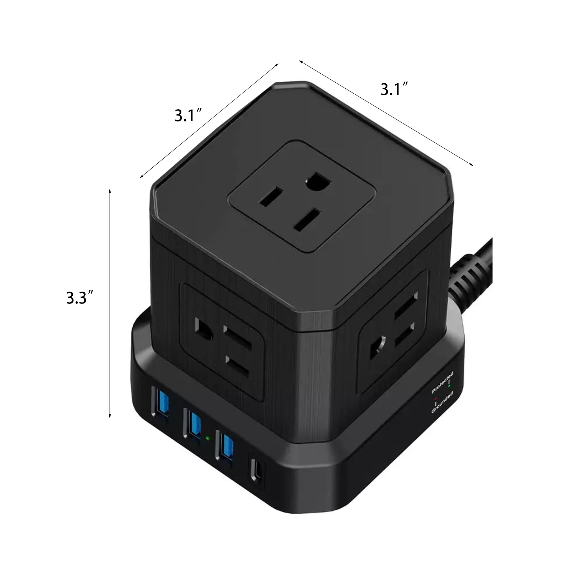 Power Strip with 5 Outlets 4 USB Ports 3