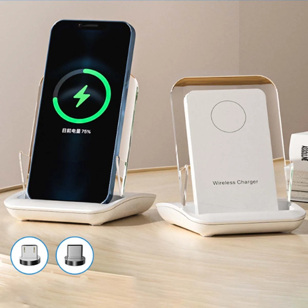 15W Magnetic Wireless Charger Desktop Mobile Phone Holder 6
