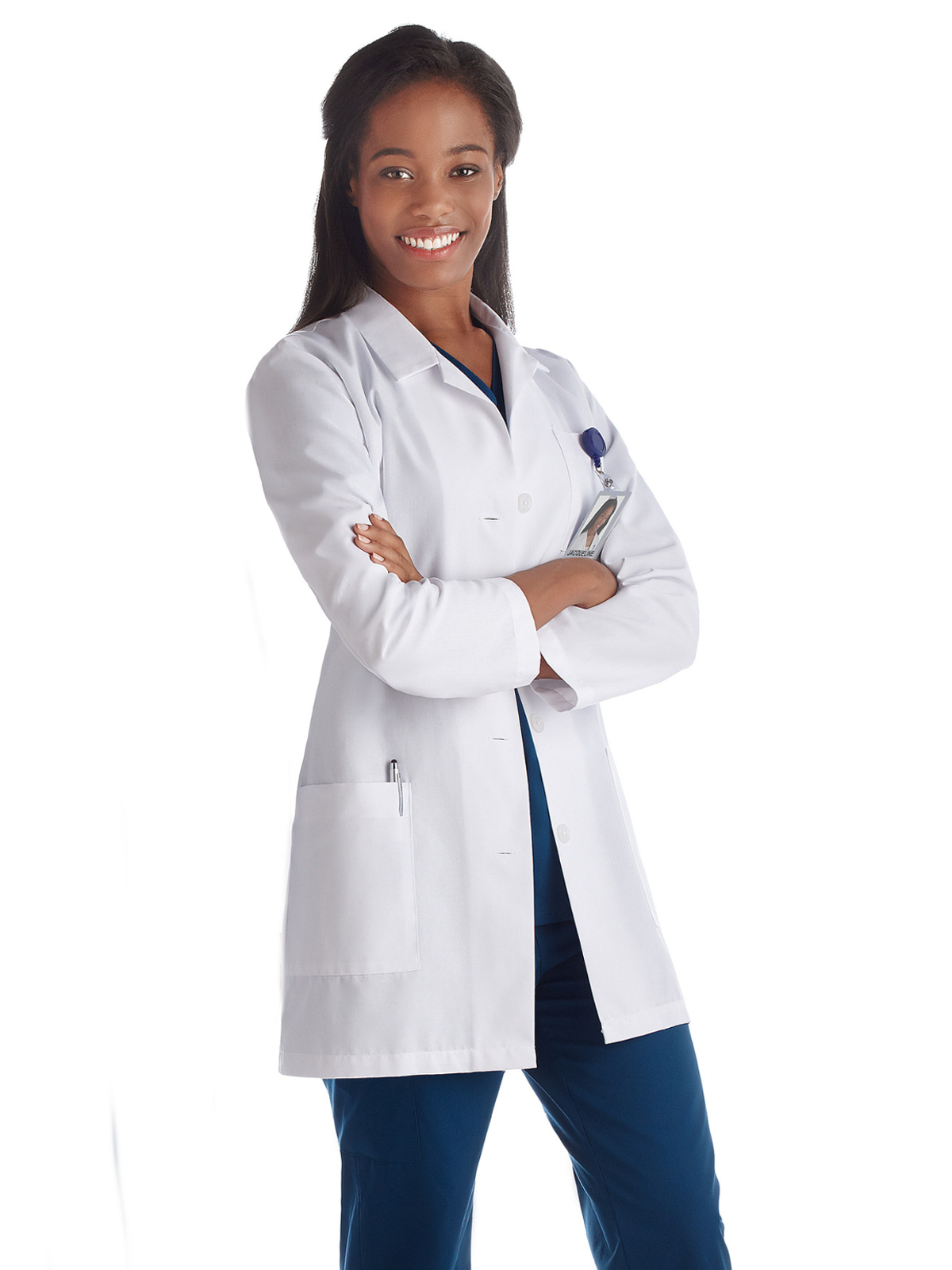 Meta Labwear - Women's Three-Pocket 33" Slim Mid-Length Lab Coat 1
