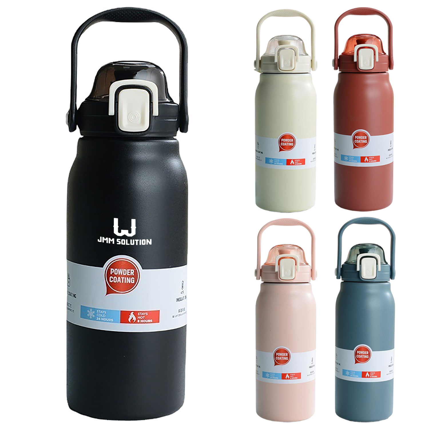 43oz Stainless Steel Insulated Water Bottle w/ Straw